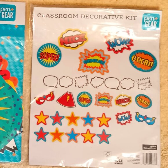 NWT ~ Pen + Gear's Superhero Theme Classroom Decorrative Kit /Kids' B-day Decor - Picture 2 of 3
